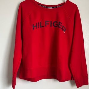 Tommy Hilfiger Sport womens crew neck pull over red sweatshirt size xl